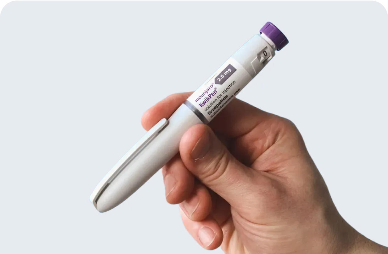 Mounjaro treatment packaging shown on Bolt Pharmacy plans page
