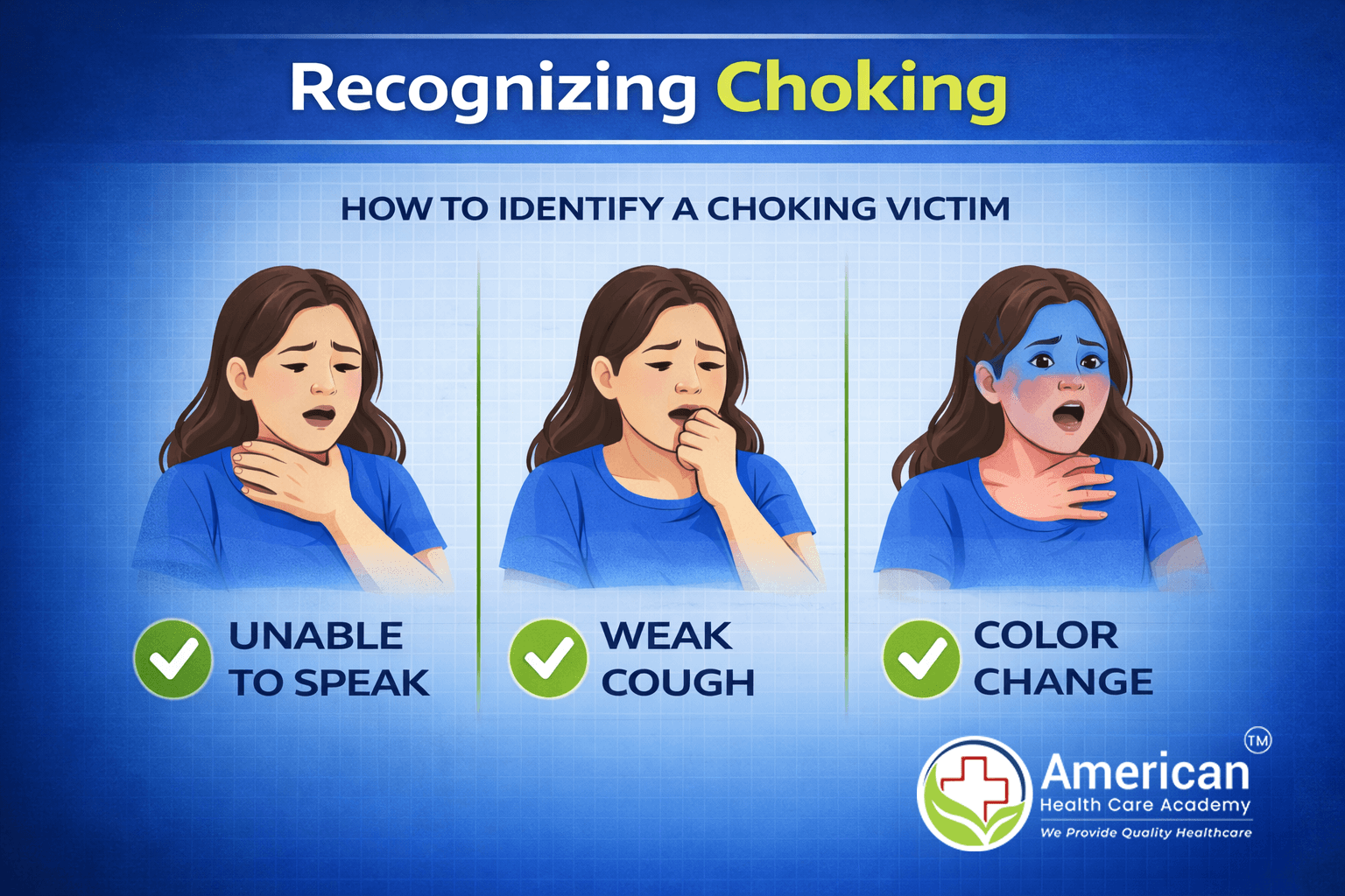 Recognising signs of choking during first aid training