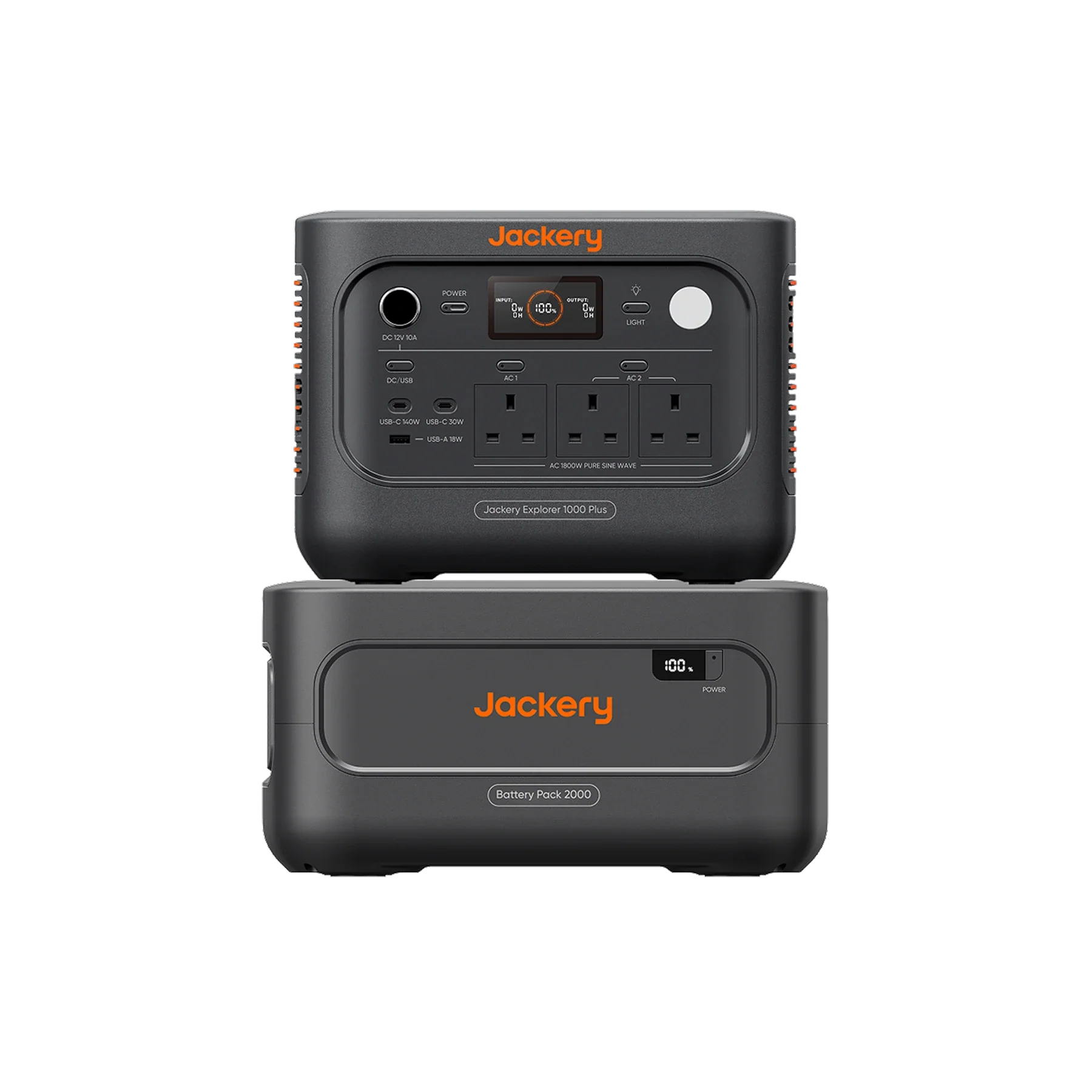 Jackery Explorer 1000 Plus v2 shown with a compatible expansion battery