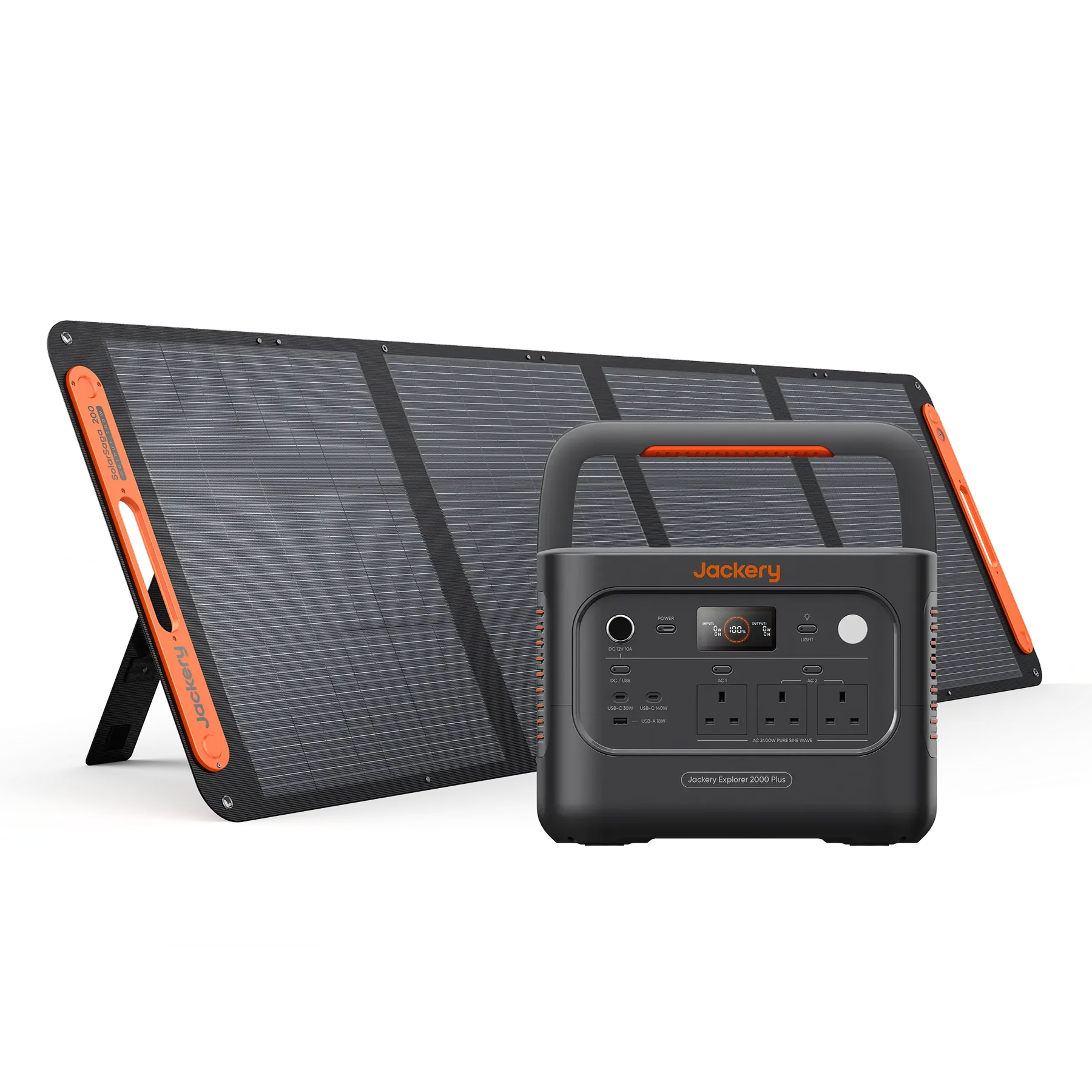 Jackery Explorer 2000 Plus v2 paired with a 200W solar panel
