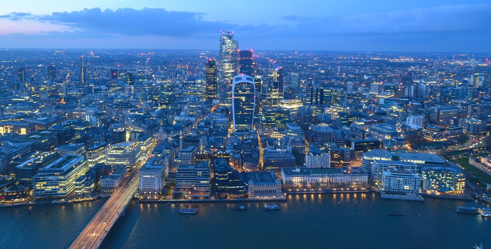Open air view from the Skydeck at The View from The Shard