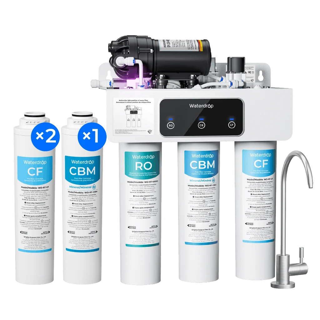Sistema Waterdrop T3-M presentado con filtros de recambio