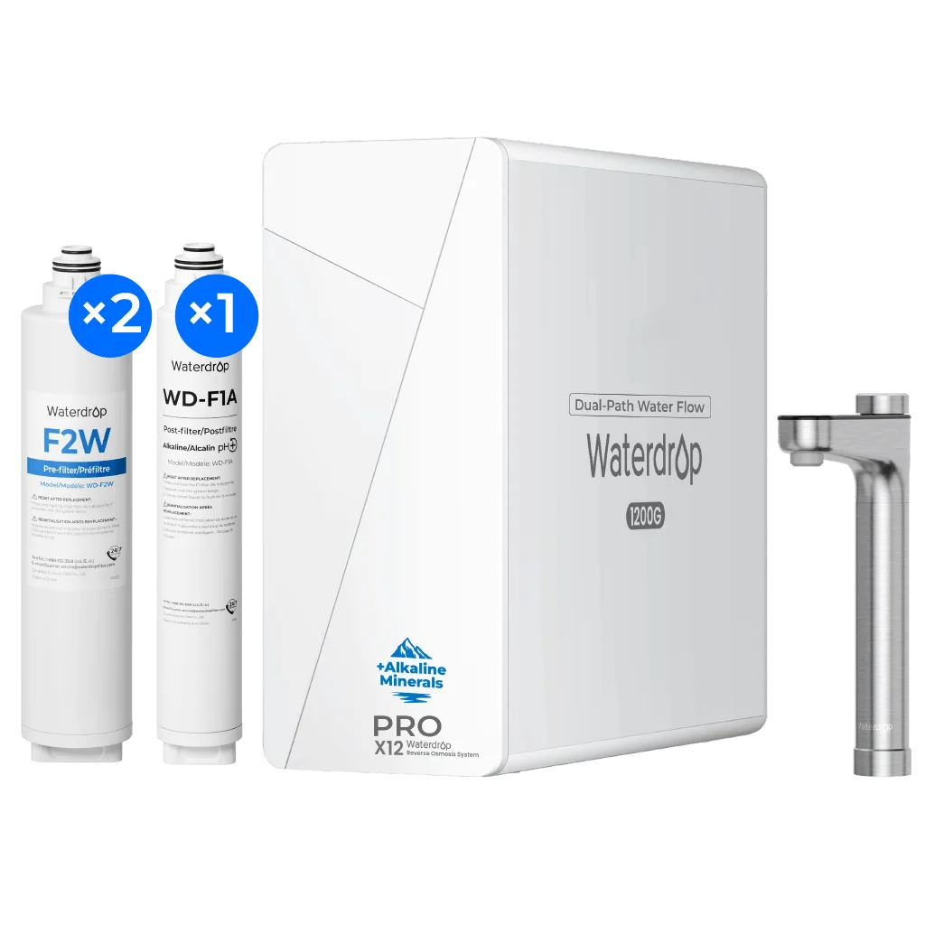 Sistema Waterdrop X12-PRO con su conjunto de filtros
